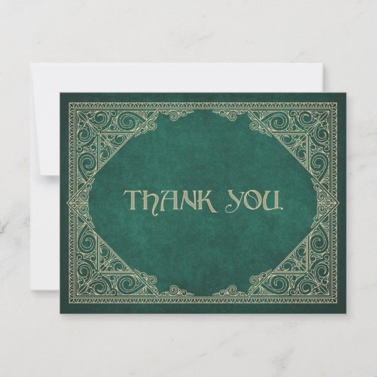 Green Geek Book Library literary Wedding Bedankkaart (Voorkant)