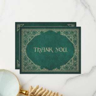 Green Geek Book Library literary Wedding Bedankkaart