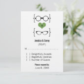 Green Geeky Glasses Response Kaart (Staand voorkant)