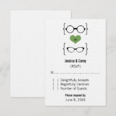 Green Geeky Glasses Response Kaart (Voorkant / Achterkant)