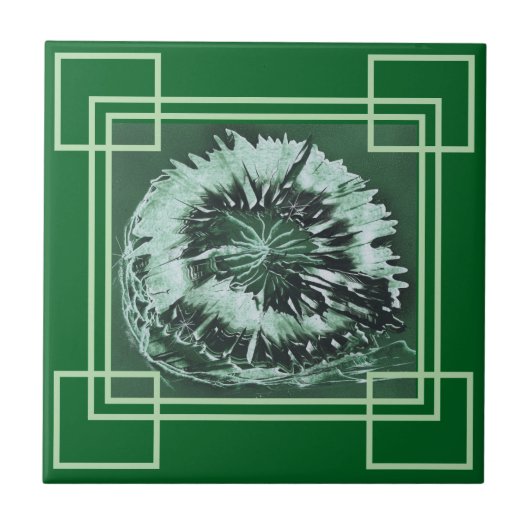 Green Gem Geometrie Tegeltje (Voorkant)