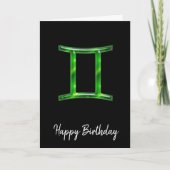 Green Gemini Sign Birthday Kaart (Voorkant)