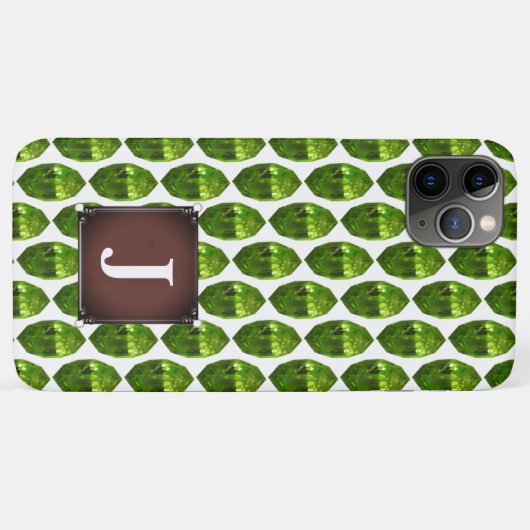 Green Gemstone iPhone case Marquise facette (Achterkant (horizontaal))