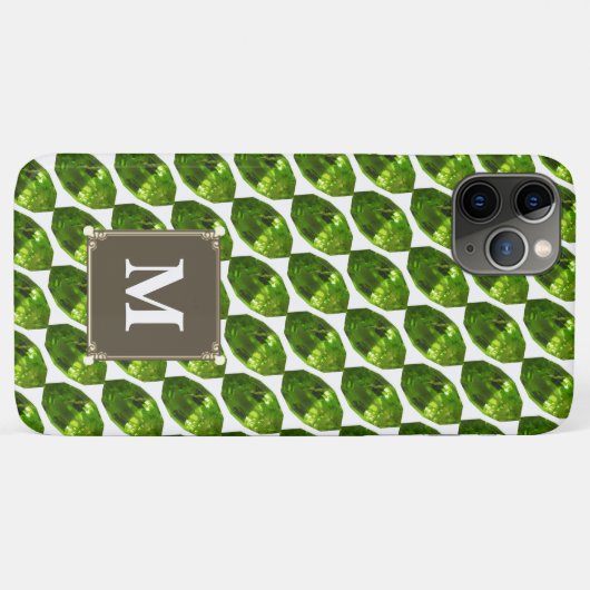 Green Gemstone iPhone case Marquise facette (Achterkant (horizontaal))