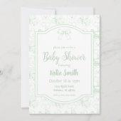 Green Gender Neutral Baby shower Invitation Kaart (Voorkant)