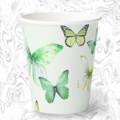 Green Gender Neutral Butterfly Baby shower Papieren Bekers