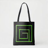 Green Geo Black Tote Bag (Voorkant)