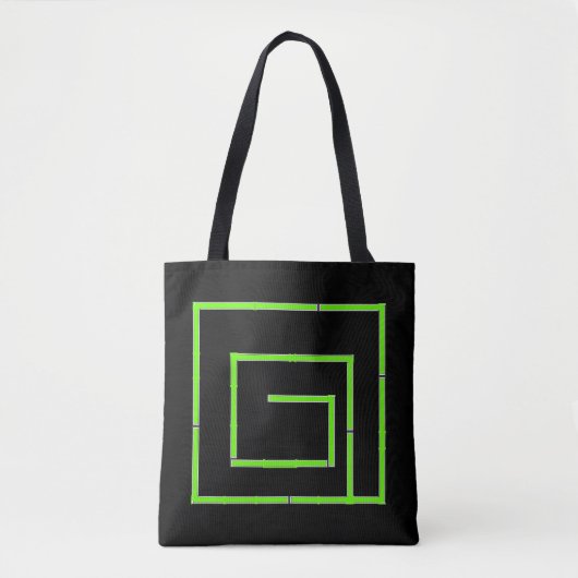 Green Geo Black Tote Bag (Voorkant)