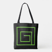 Green Geo Black Tote Bag (Achterkant)