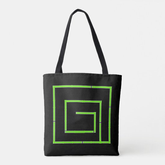 Green Geo Black Tote Bag (Achterkant)