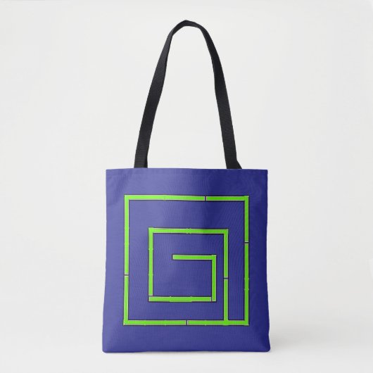 Green Geo Deep Blue Tote Bag (Voorkant)