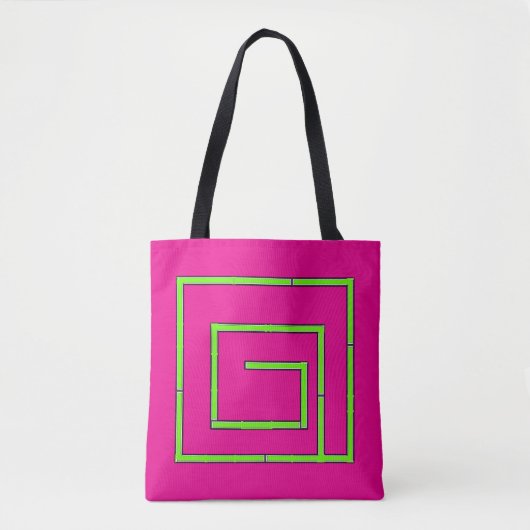 Green Geo Fuchsia Tote Bag (Voorkant)