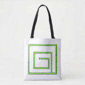 Green Geo White Tote Bag (Voorkant)