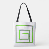 Green Geo White Tote Bag (Achterkant)