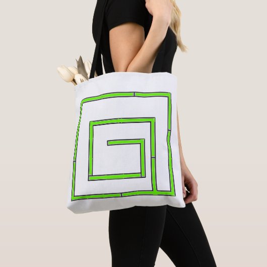 Green Geo White Tote Bag (Dichtbij)