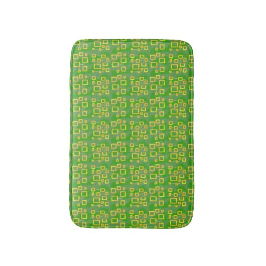 Green Geometric Bath Mat (Voorkant Verticaal)