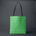 Green Geometric Floral Abstract Tote Bag<br><div class="desc">A vibrant geometric pattern featuring stylized flower-like-shapes in varying shades of green.</div>