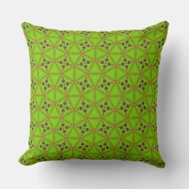 Green Geometric Floral Pattern Throw Pillow Kussen