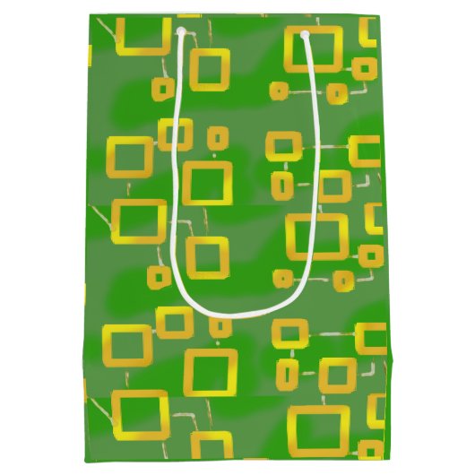 Green Geometric Gift Bag Medium Cadeauzakje (Achterkant)