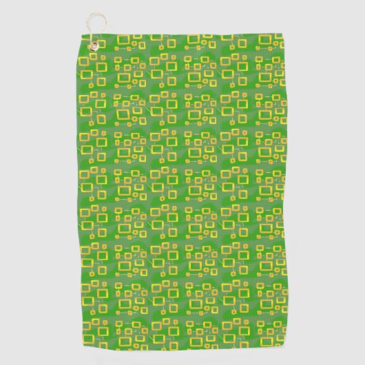 Green Geometric Golfhanddoek (Voorkant)