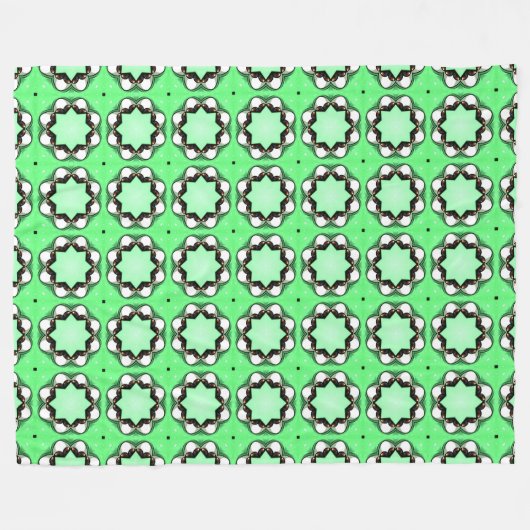 Green geometric mandala pattern fleece deken (Voorkant (Horizontaal))