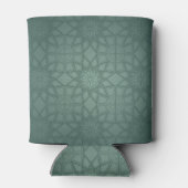 Green Geometric Pattern Custom Text Elegant Blikjeskoeler (Achterkant)