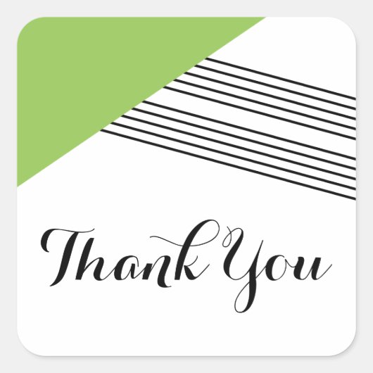Green Geometric Stripe Dank u Stickers (Voorkant)