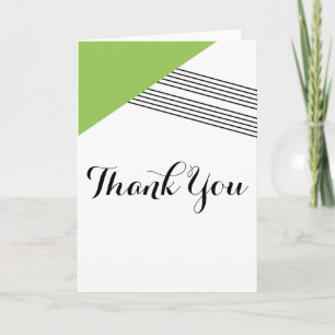 Green Geometric Stripe - Hartelijk dank Bedankkaart