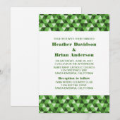 Green Geometric Triangles Wedding Invite Kaart (Voorkant / Achterkant)