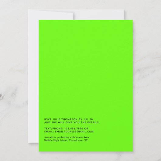 Green Geometric Virtual Graduation Party Kaart (Achterkant)