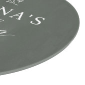 Green | Gepersonaliseerde Botanische Jouw naam Keu Snijplank (Hoek)