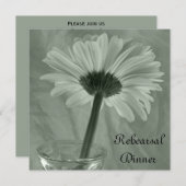 Green Gerber Daisy Wedding Rehearsal Dinner Kaart (Voorkant / Achterkant)
