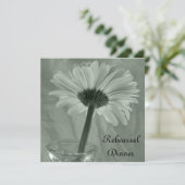 Green Gerber Daisy Wedding Rehearsal Dinner Kaart (Staand voorkant)