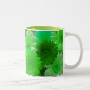 Green Gerbera Daisy Flowers Foto Art Coffee Mugs Tweekleurige Koffiemok