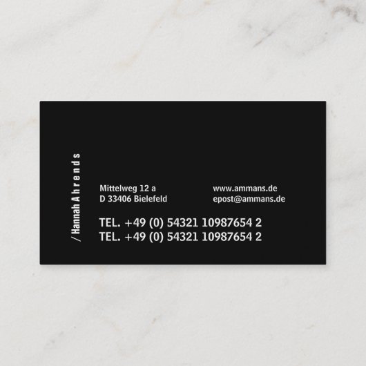 Green German Boxer Visitekaartje (Achterkant)