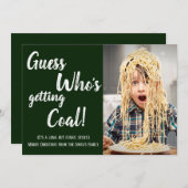 Green Getting Coal Family Foto Kerstmis Kaart (Voorkant / Achterkant)