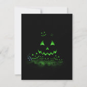 Green Ggloing Black Halloween Jack O Lantern Kaart (Voorkant)