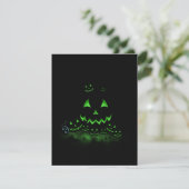 Green Ggloing Black Halloween Jack O Lantern Kaart (Staand voorkant)