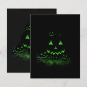 Green Ggloing Black Halloween Jack O Lantern Kaart (Voorkant / Achterkant)