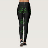 Green Ggloing Black Halloween Jack O Lantern Leggings (Achterkant)