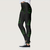 Green Ggloing Black Halloween Jack O Lantern Leggings (Links)