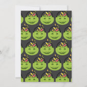 Green Ghoul Pail Snoep Kind Halloween Party Kaart (Achterkant)