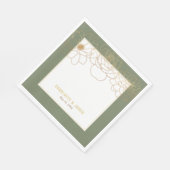 Green Gilded Gold Flowers Servet (Hoek)