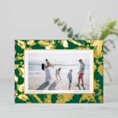 Green Gilded Holly Frame Traditional Christmas Folie Feestdagenkaart (Staand Voorkant)