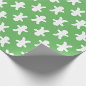 Green Gingerbrood Man Pattern Cadeaupapier (Hoek)
