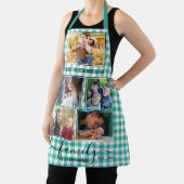 Green Gingham 5 Foto Collage Family Quote Name Schort (Insitu)