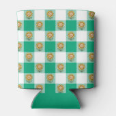 Green Gingham and Yellow Sunflowers Blikjeskoeler (Achterkant)