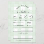 Green Gingham Baby Predictions Game (Voorkant / Achterkant)