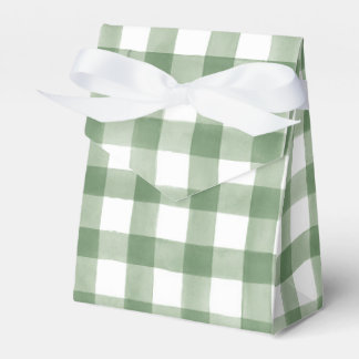 Green Gingham Baby shower Bedankdoosjes