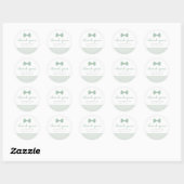 Green gingham baby shower bedankt ronde sticker (Vel)